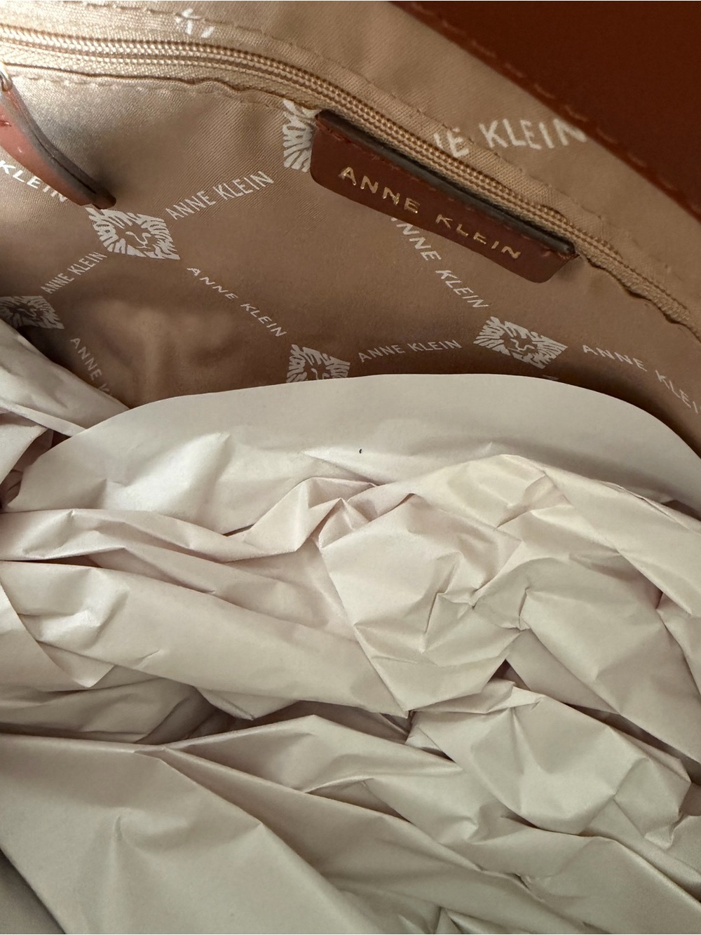 Anne Klein Brown Tote Bag with Gold Hardware - Picture 4 of 9